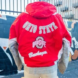OHIO STATE BUCKEYES Vintage Puffer Jacket size Large | Retro Embroidery